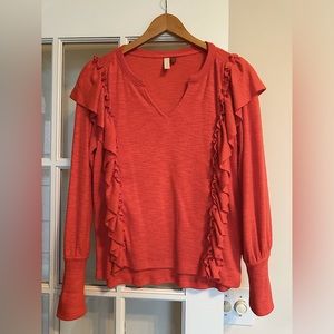 Anthropologie Pilcro ruffle detail top